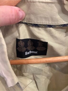 Barbour Vintage Light Khaki Button-Down Shirt with Subtle Label